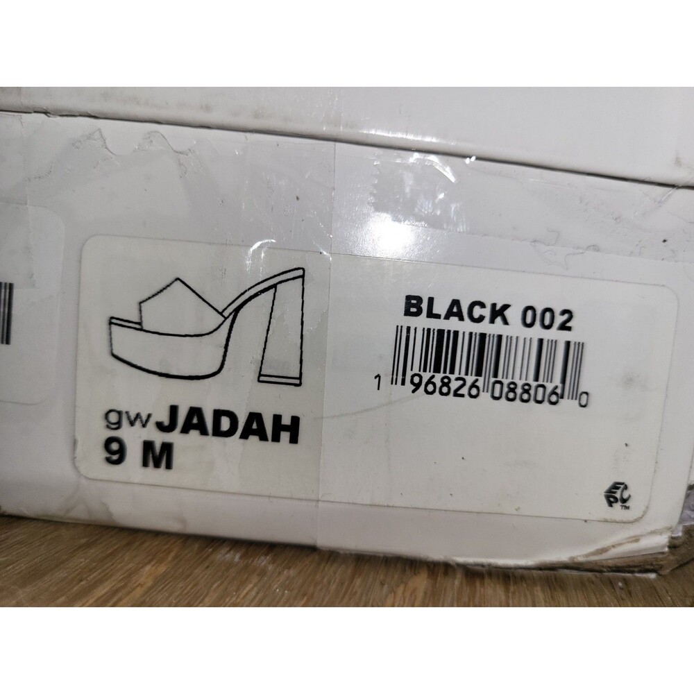 GUESS Jadah Black Croc Platform Sandals Mules Block Heel Women's Size 9 M - Picture 4 of 6